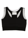 Quetsche Semi-sheer Panelled Top In Black