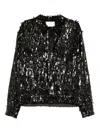 Quetsche Sequin-embellished Shirt Jacket In Black