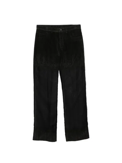 Quetsche Sheer-panelled Trousers In Black