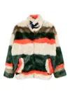 Quetsche Striped Faux-fur Jacket In Multi