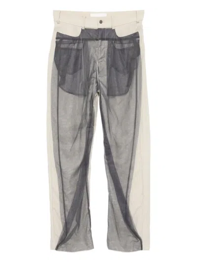 Quetsche Tulle-embellished Trousers In Neutral