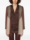 Quetsche Tulle Insert Blazer In Brown