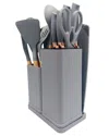 Quickbite 19pc Cooking Utensils & Knife Block Set With Mini Cutting Board
