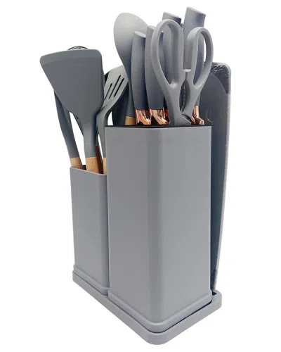 QUICKBITE QUICKBITE 19PC COOKING UTENSILS & KNIFE BLOCK SET WITH MINI CUTTING BOARD