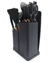 Quickbite 19pc Cooking Utensils & Knife Block Set With Mini Cutting Board