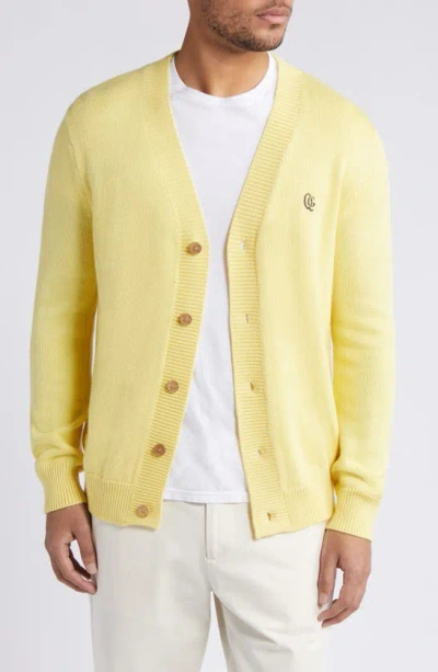 Quiet Golf Cardigan Sweater In Canary