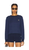 Quiet Golf Crest Herringbone Sweater In Blue