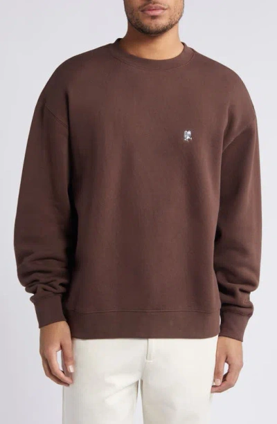 Quiet Golf Embroidered Owl Cotton Sweatshirt In Brown