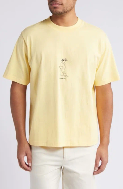Quiet Golf Golf Dad Cotton Graphic T-shirt In Canary