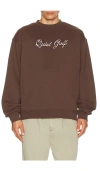 Quiet Golf Hancock Crew Neck Sweatshirt In Brown