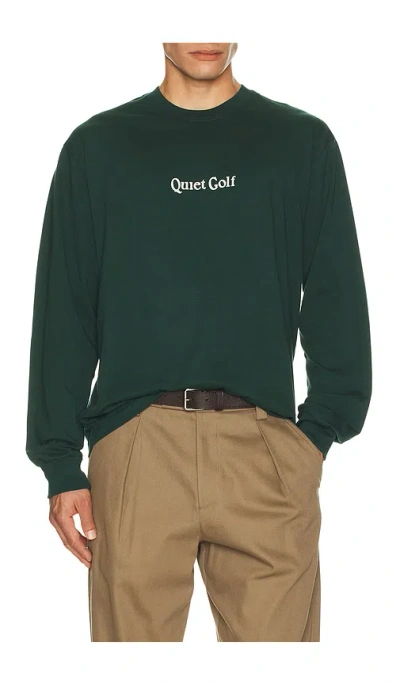 Quiet Golf Heritage Long Sleeve T-shirt In Green