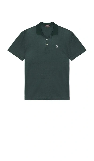 Quiet Golf Monogram Crater Polo In 森林绿