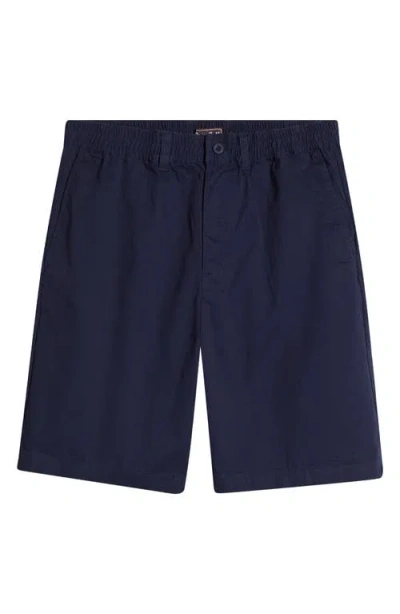 Quiet Golf Monogram Stretch Cotton Twill Shorts In Blue