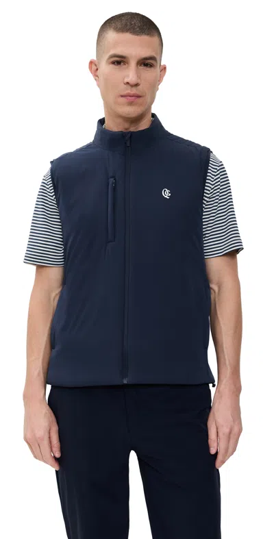 QUIET GOLF MONOGRAM VEST NAVY