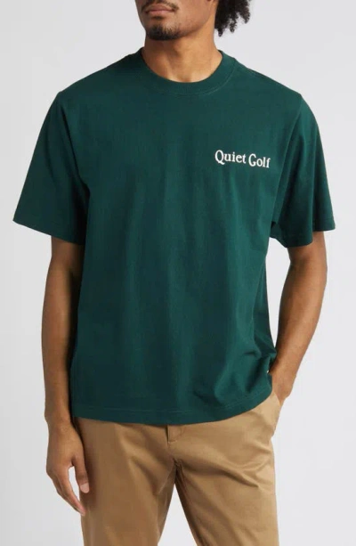 Quiet Golf Pennant Cotton Graphic T-shirt In Forest