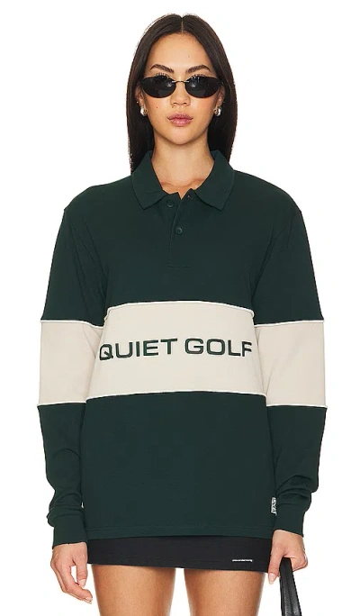 Quiet Golf Qg Sport Long Sleeve Polo In Green