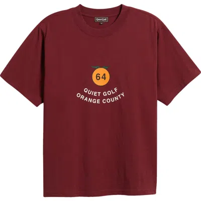 Quiet Golf Qgoc Graphic T-shirt In Burgundy