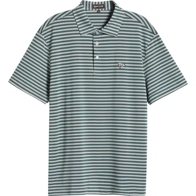 Quiet Golf Randolph Stripe Piqué Golf Polo In Green