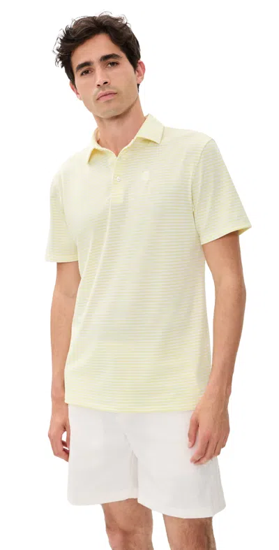 Quiet Golf Randoplh Striped Polo Yellow In White