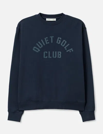 Quiet Golf Stencil Crewneck In Blue