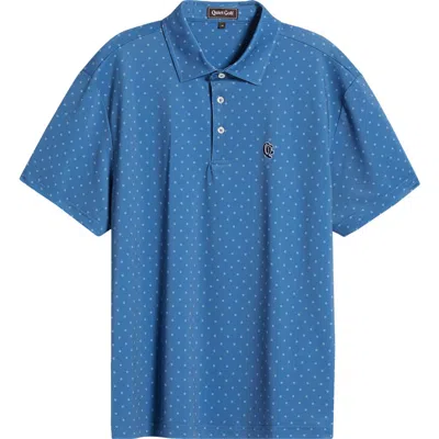 Quiet Golf Tour Only Dot Print Piqué Golf Polo In Blue