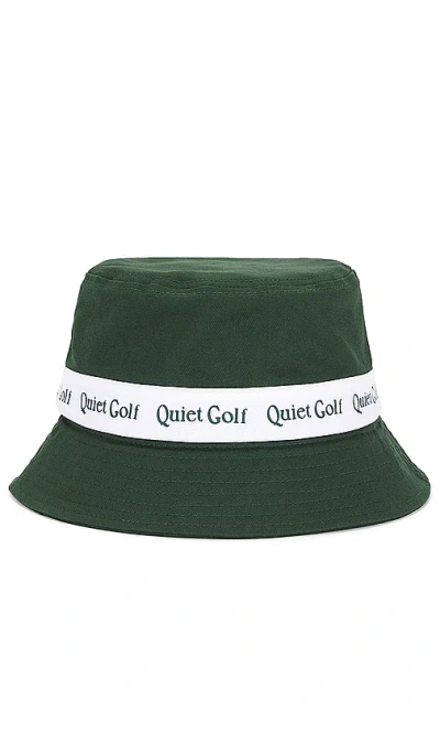 Quiet Golf Wordmark Bucket Hat In Green