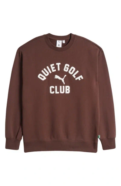 Quiet Golf X Puma Cotton Graphic Sweatshirt In Dark Chocolate