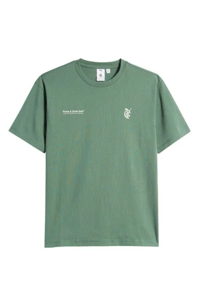 Quiet Golf X Puma Modern Cotton Graphic T-shirt In Deep Forest