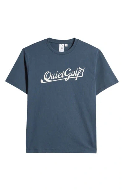 Quiet Golf X Puma Script Cotton Graphic T-shirt In Dark Night