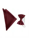Quiet Luxury Men's Bow Tie And Pocket Piece In Burgundy In White