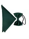Quiet Luxury Men's Bow Tie And Pocket Piece In Dark Green In Green