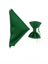 Quiet Luxury Men's Bow Tie And Pocket Piece In Green In Green