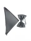 Quiet Luxury Men's Bow Tie And Pocket Piece In Platinum In Silver
