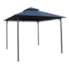 Quikfurn 10ft X 10ft Outdoor Garden Gazebo With Iron Frame And Navy Blue Canopy