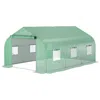 Quikfurn 11.5 Ft X 9.8 Ft. Greenhouse With Green Pe Cover And Heavy Duty Steel Frame