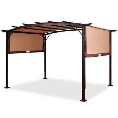 Quikfurn 12 Ft X 9 Ft Steel Outdoor Pergola Gazebo Canopy Sun Shelter