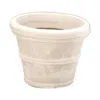 Quikfurn 12-inch Diameter Round Planter In Weathered Stone Finish Poly Resin