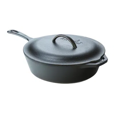 Quikfurn 12-inch Round Cast Iron Deep Skillet With Lid Pre-seasoned And Made In The Usa In Black