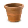 Quikfurn 12-inch Round Planter In Rust Color Weather Resistant Poly Resin Plastic