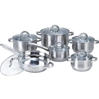 Quikfurn 12 Piece Stainless Steel Cookware Set