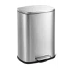 Quikfurn 13 Gallon Brushed Stainless Steel Kitchen Trash Can With Step Open Lid