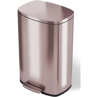 Quikfurn 13-gallon Copper Rose Gold Stainless Steel Step Trash Can With Deodorizer Filter