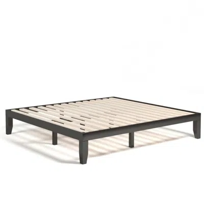 Quikfurn 14 Inch Modern Rubberwood Chocolate Platform Bed In King Size