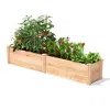 Quikfurn 16 In X 96 In Sturdy Farmhouse Narrow Cedar Wood Raised Garden Bed - Made In Usa