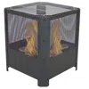 Quikfurn 16 Inch Small Grelha Square Outdoor Fire Pit With Grilling Grate