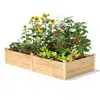 Quikfurn 17-inch High Pine Wood Raised Garden Bed 4 Ft X 8 Ft - Made In Usa