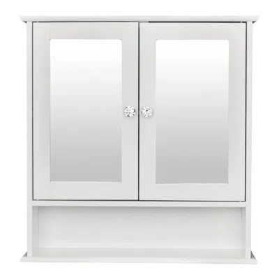 Quikfurn 2-door Wall Mounted Bathroom Medicine Cabinet With Mirror In White