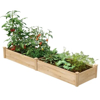 Quikfurn 2 Ft X 8 Ft Cedar Wood Raised Garden Bed - Made In Usa