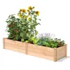 Quikfurn 2 Ft X 8 Ft Tall Cedar Wood Raised Garden Bed - Made In Usa