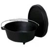 Quikfurn 2-gallon Seasoned Cast Iron Dutch Oven With Lid And Spiral Metal Handle